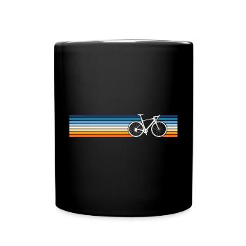 Rétro vélo plage coucher de soleil design - Mug uni - noir - Devant