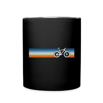 Vibrant vélo coucher de soleil silhouette design - Mug uni - noir - Devant