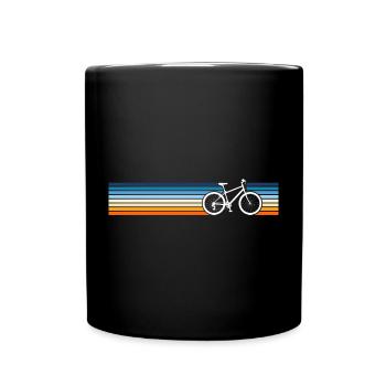 Retro Bicycle Pattern Fade - Full Colour Mug - black - Front