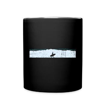 Große Welle - Tasse einfarbig - Schwarz - Vorne