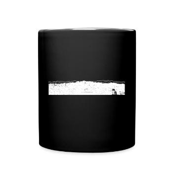 Große Welle - Tasse einfarbig - Schwarz - Vorne