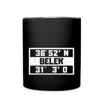 Belek Coordinates Turkey Holiday Idea - Full Colour Mug - black - Front
