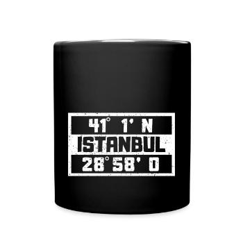 Istanbul Coordinates Turkey Holiday Idea - Full Colour Mug - black - Front