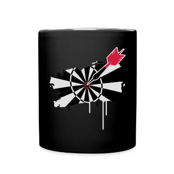 A dartboard with dart - Full Colour Mug - black - Front