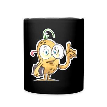 Clever Kartoffel Design - Tasse einfarbig - Schwarz - Vorne