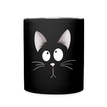 Tête de chat I Cat Face I Comic - Mug uni - noir - Devant