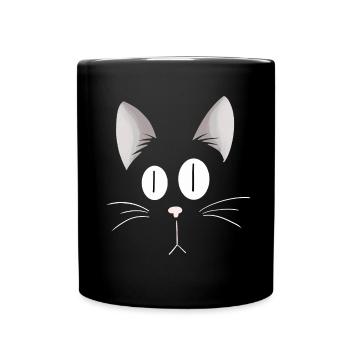 Cat face i cat head i face - Full Colour Mug - black - Front