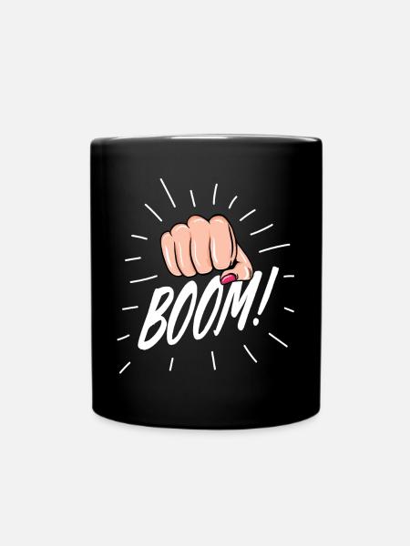 Strip Pop with female fist - Full Colour Mug - black