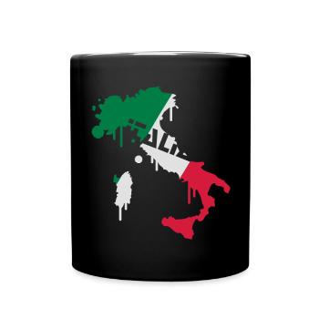 Landkarte Italien - Tasse einfarbig - Schwarz - Vorne