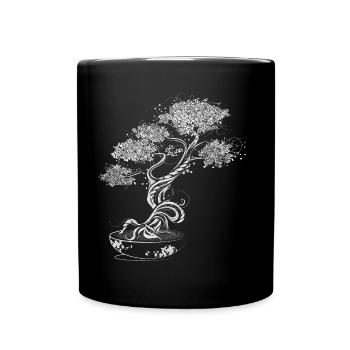 Bonsai Baum - Tasse einfarbig - Schwarz - Vorne