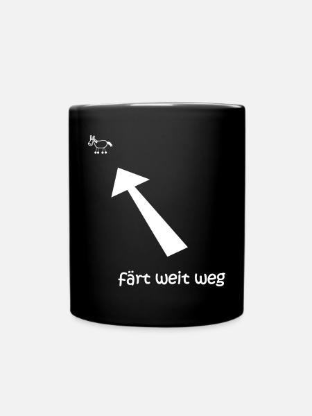 färt weit weg, färt, lustiges Pferde-T-Shirt - Tasse einfarbig - Schwarz
