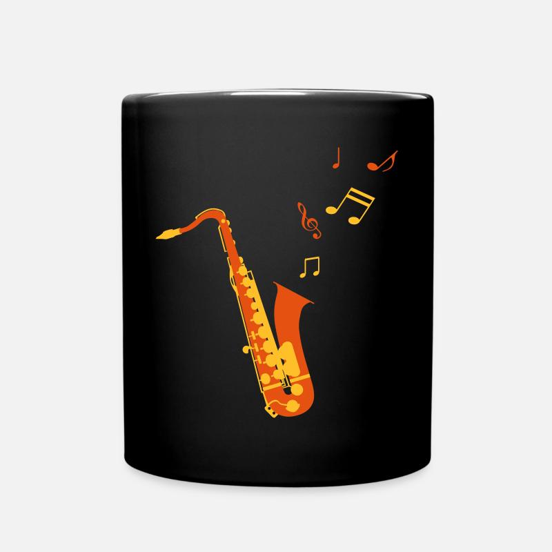Saxophone saxophone jazz music Gift Gift - Full Colour Mug - black