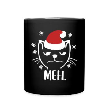Funny Meowy Christmas Shirt - Full Colour Mug - black - Front