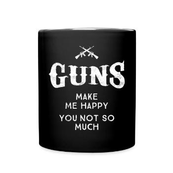 Retro Weapons Pistols Funny Gift Shooter - Full Colour Mug - black - Front