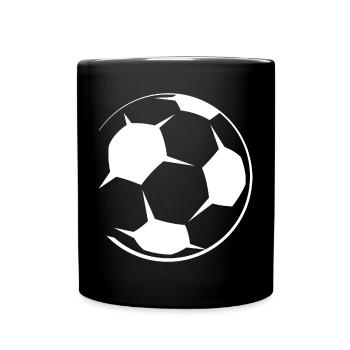 Ball Fußball Symbol Logo Icon Verein Grafik - Tasse einfarbig - Schwarz - Vorne