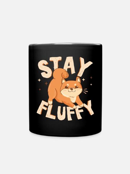 Illustration douce Akita Inu (chien). - Enfärgad mugg - svart