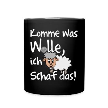 Ich schaffe das, ich Schaf das lustiges Motiv - Tasse einfarbig - Schwarz - Vorne