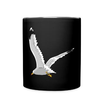 Mouette en vol - Mug uni - noir - Devant