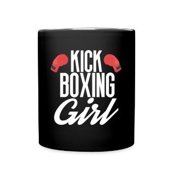 Kickboxing Girl Kickboxen Frauen - Tasse einfarbig - Schwarz - Vorne