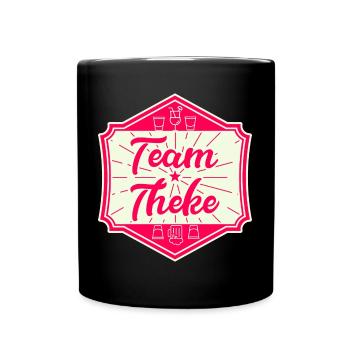 Team Theke - Teamshirt für den Sommer - Tasse einfarbig - Schwarz - Vorne