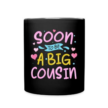 Bientôt un grand cousin - Mug uni - noir - Devant