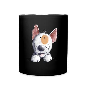 Funny Bull Terrier Head I Bull Terrier Dog - Full Colour Mug - black - Front