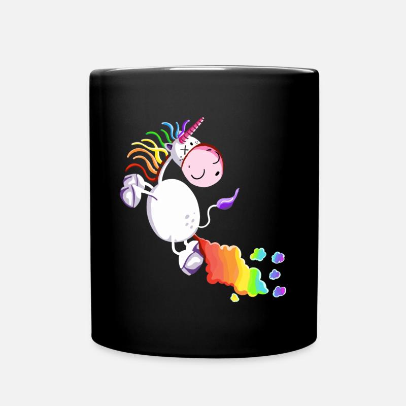 Einhorn lässt es krachen - Tasse einfarbig - Schwarz