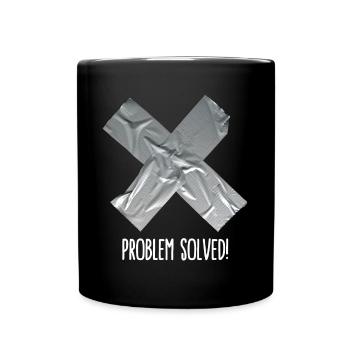 Problem solved (place on black item) - Full Colour Mug - black - Front