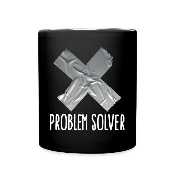 Problem solver funny Duct tape husband father - Full Colour Mug - black - Front
