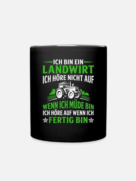 Ich bin ein Landwirt - Tasse einfarbig - Schwarz