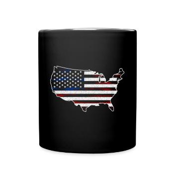 Stars and Stripes Map - Full Colour Mug - black - Front