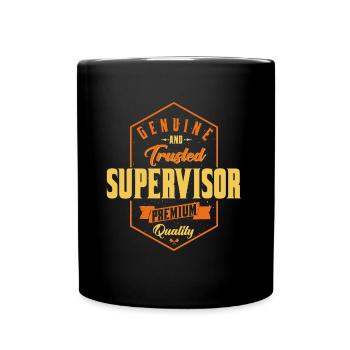 Genuine and trusted Supervisor - Tasse einfarbig - Schwarz - Vorne