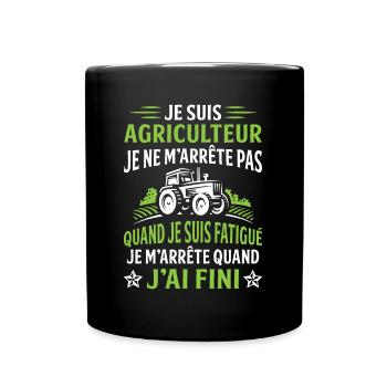 Je suis agriculteur - Mug uni - noir - Devant