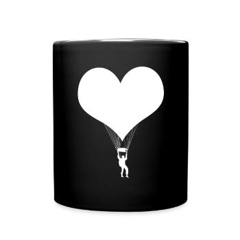 Parachute skydiving white - Full Colour Mug - black - Front