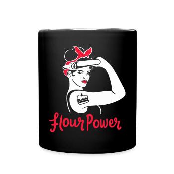 Baking women power feminism feminist baker - Full Colour Mug - black - Front