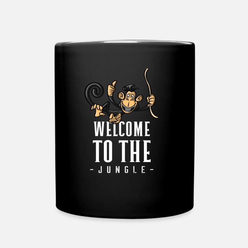 Jungle Affe Willkommensdesign - Tasse einfarbig - Schwarz