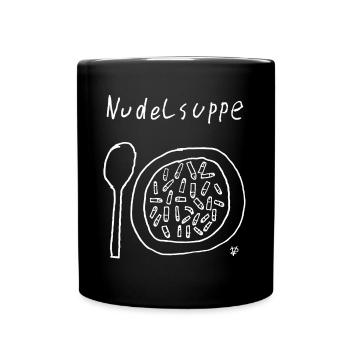 Nudelsuppe Skizze Handzeichnung - Tasse einfarbig - Schwarz - Vorne