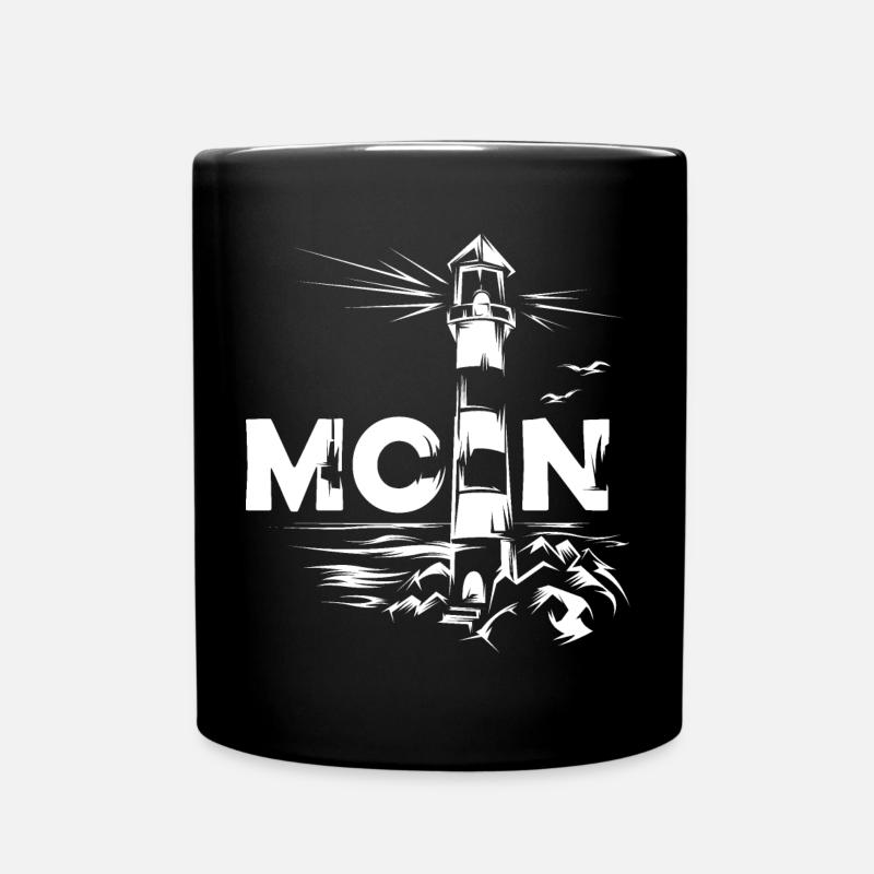 Moin Baltic Sea lighthouse symbol Baltic Sea North Sea - Full Colour Mug - black