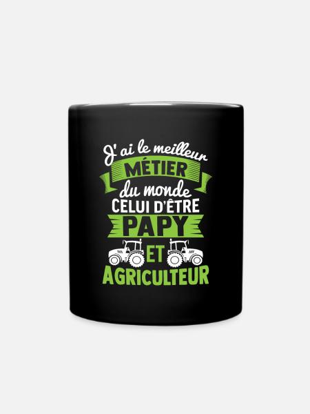 meilleur métier du monde papy et agriculteur - Mug uni - noir
