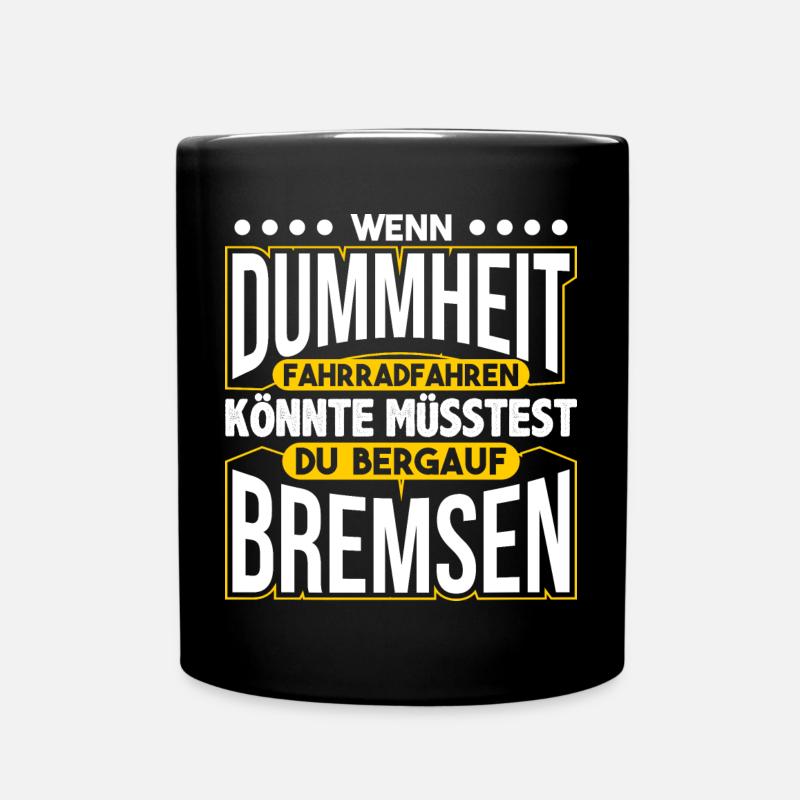 Fahrradfahrer Geschenk - Tasse einfarbig - Schwarz