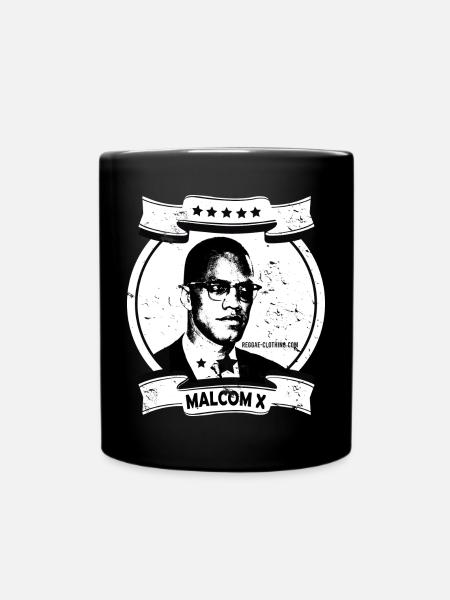 Malcolm X Linoldruck Porträt - Tasse einfarbig - Schwarz