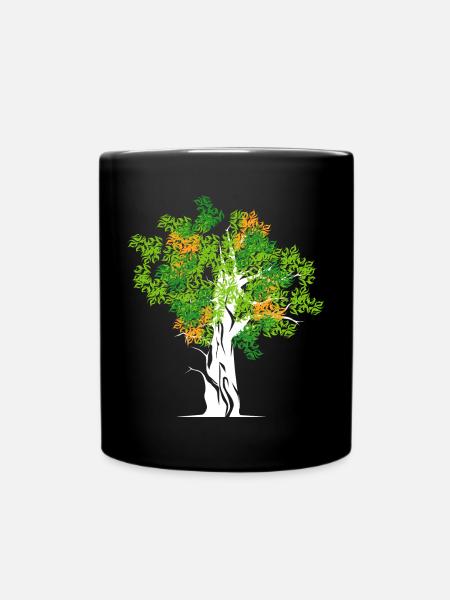tree baum bäume natur symbol colors Farben - Tasse einfarbig - Schwarz
