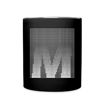 Letter M, Name, der Buchstabe M - Tasse einfarbig - Schwarz - Vorne