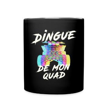 Quad: Crazy quad T-shirt, multi-coloured quad - Full Colour Mug - black - Front