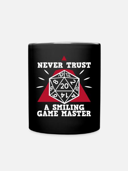 Game Master Würfel RPG Dungeons Spiele Würfelspiel - Tasse einfarbig - Schwarz