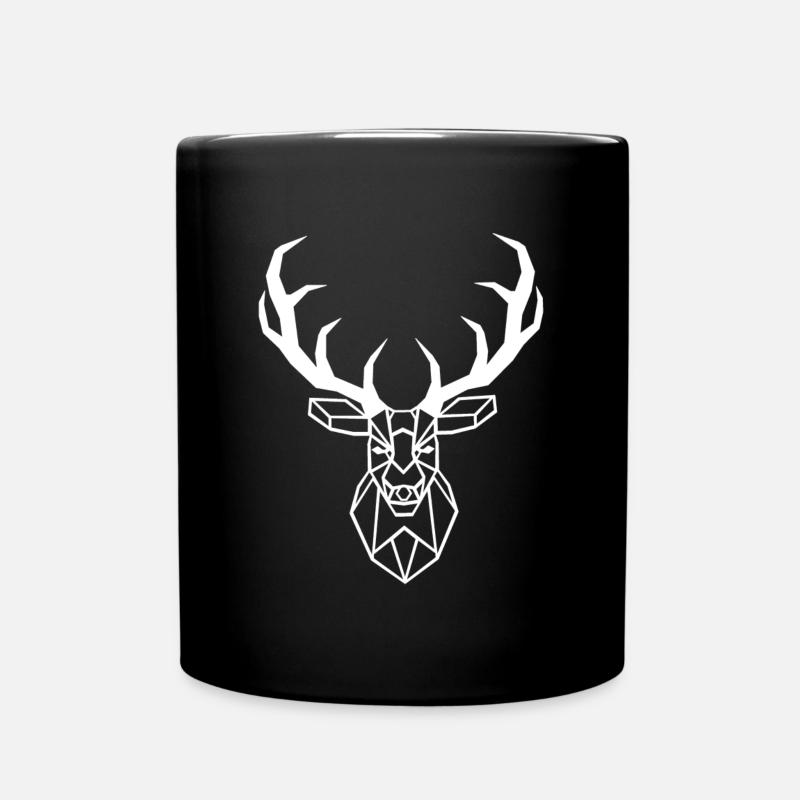 Cerf géométrique blanc - Mug uni - noir