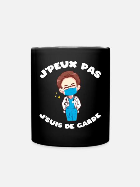 J'peux pas j'suis de garde Humour soignant cadeau - Mug uni - noir