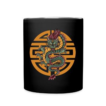 Dragon Japan Style Sign - Full Colour Mug - black - Front