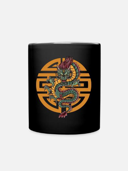 Dragon Japan Style Caractères - Mug uni - noir