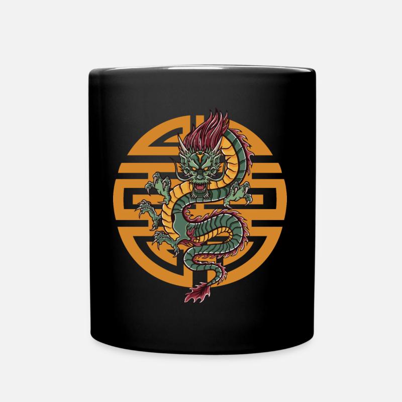 Dragon Japan Style Caractères - Mug uni - noir
